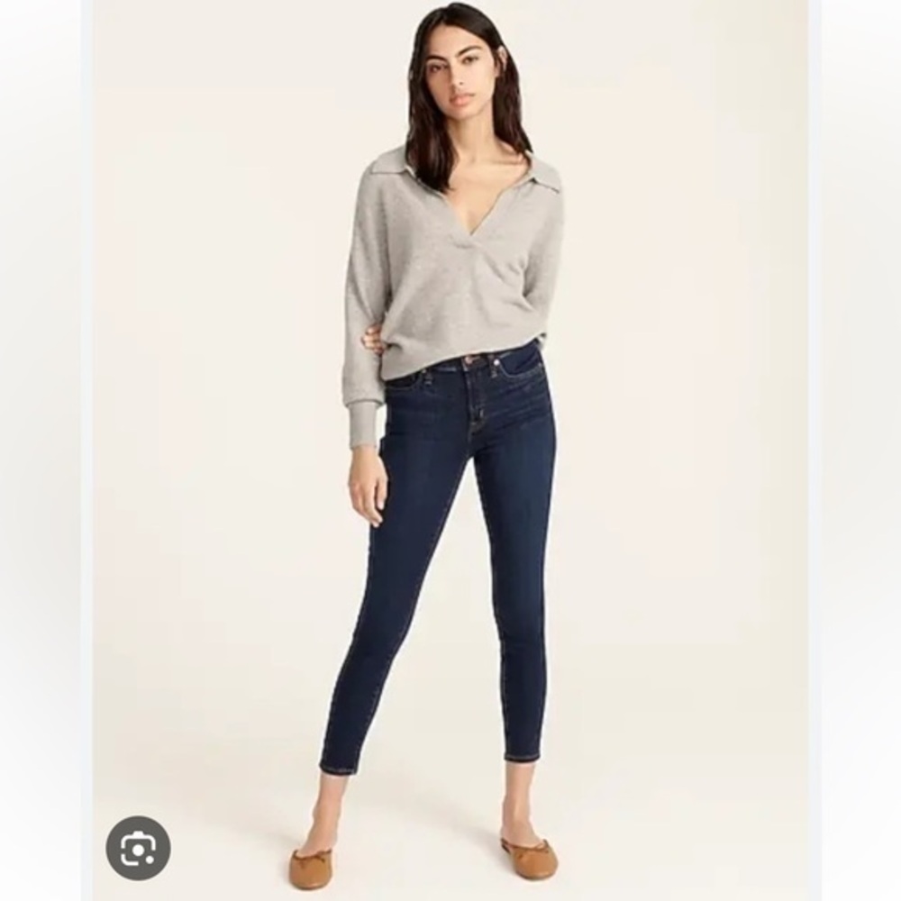 J. Crew 🖤 Toothpick Dark Blue Stretch Mid Rise Crop Ankle Jeans, Sz. 28 or 6